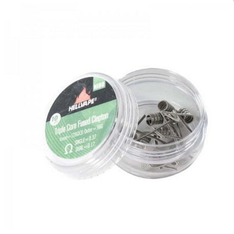 NI80 Triple Core Fused Claptons Coils pre-built (10pcs) - Hellvape