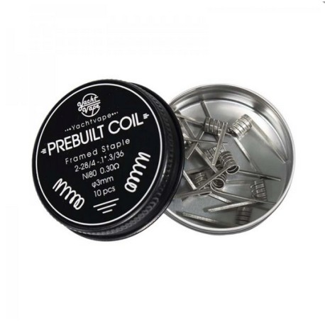 Prebuilt Coil Framed Staple 2-28/4 1*3/36 ni80 0.30Ω (10pcs) - Yachtvape