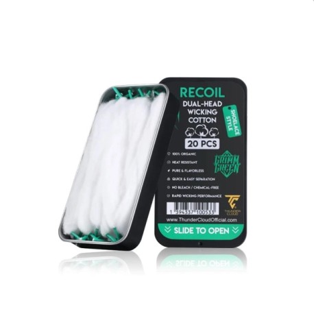 Recoil Dual Head Cotton Laces (20pcs) - Thunder Cloud x Grimm Green