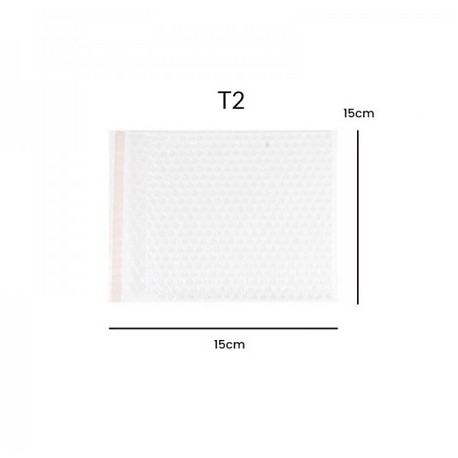 Mała kwadratowa torebka bąbelkowa Ø10 mm z zamknięciem samoprzylepnym 15*15 cm (10 szt.) - T2